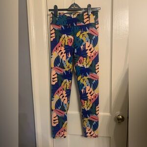 Boden Jessica Active Leggings in Navy Leafy Tropics